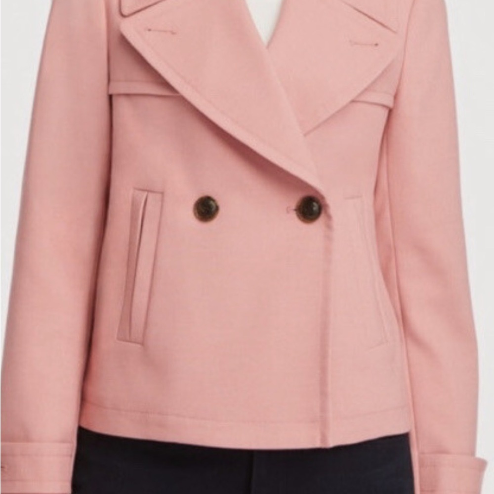 Ann Taylor Blush Pink Double-Breasted crop jacket